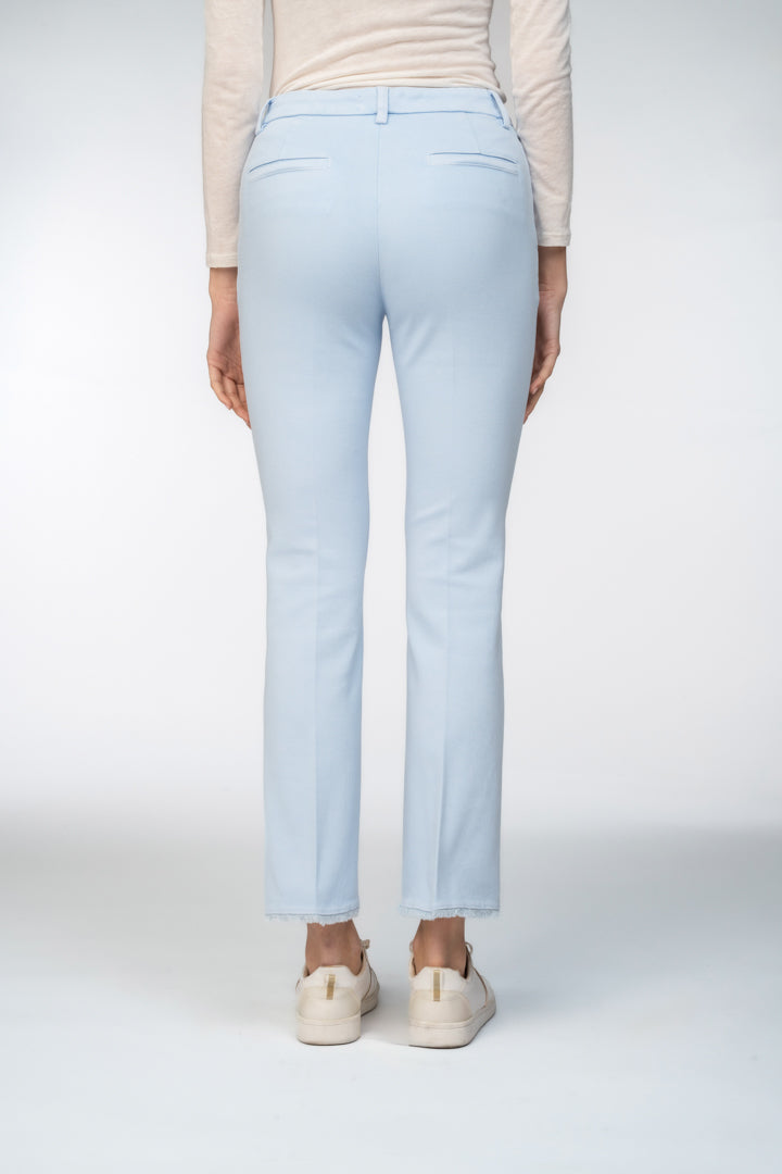 Flared Trousers with Frayed Hem