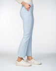 Flared Trousers with Frayed Hem