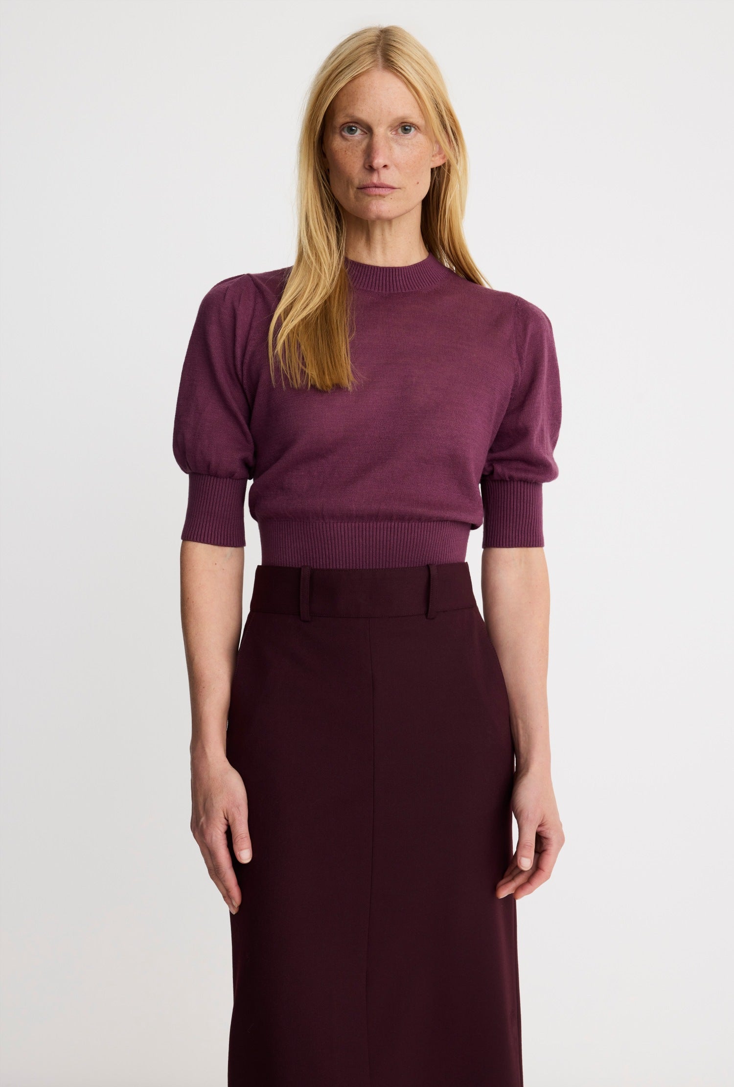 Cropped Pouf Sleeve Sweater