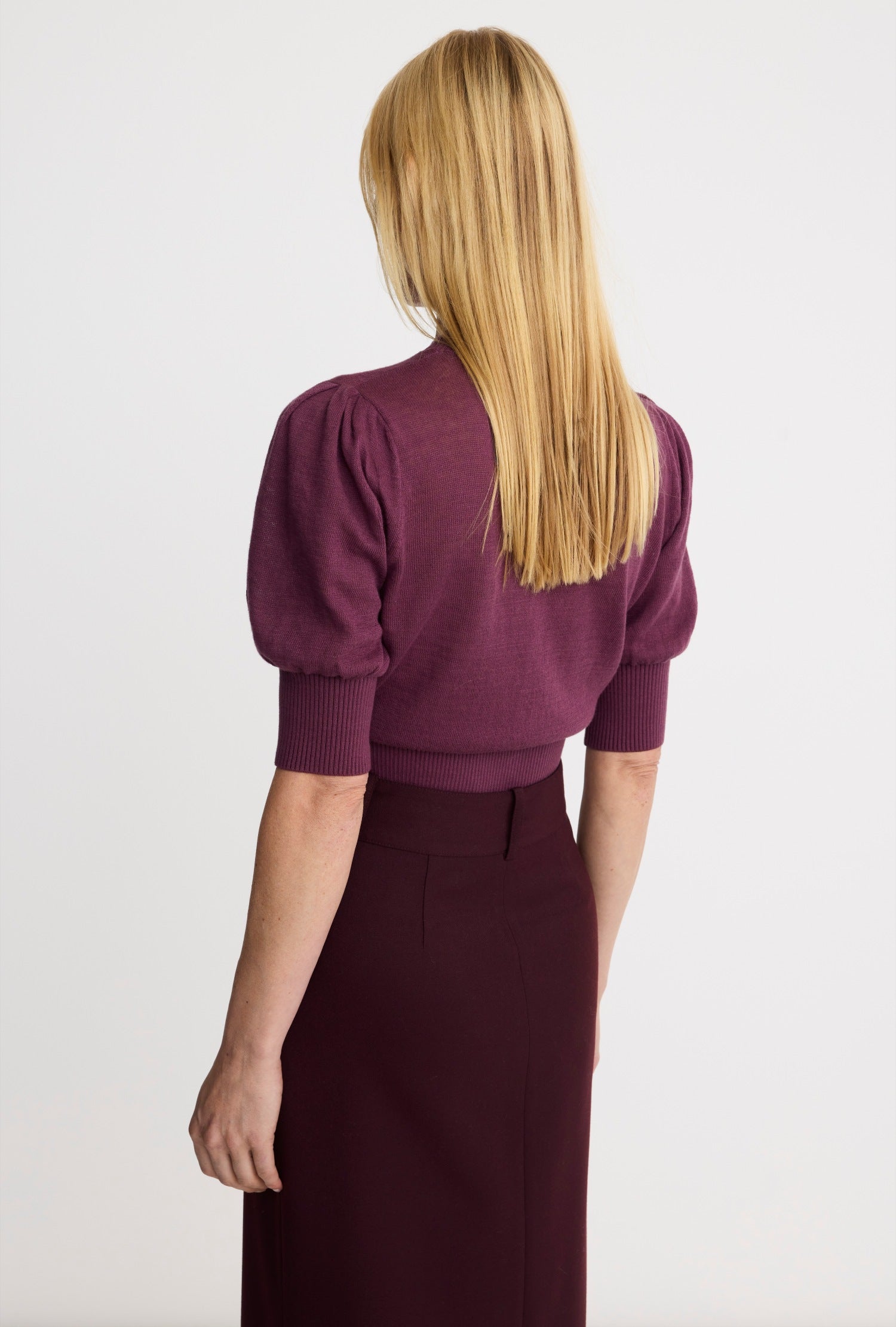 Cropped Pouf Sleeve Sweater