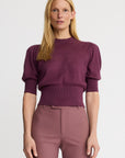 Cropped Pouf Sleeve Sweater