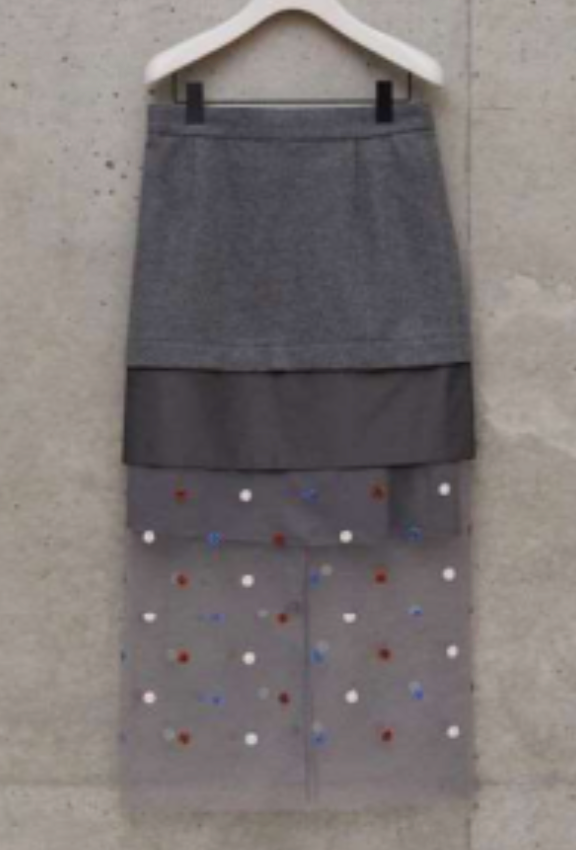 Dot lace layered skirt
