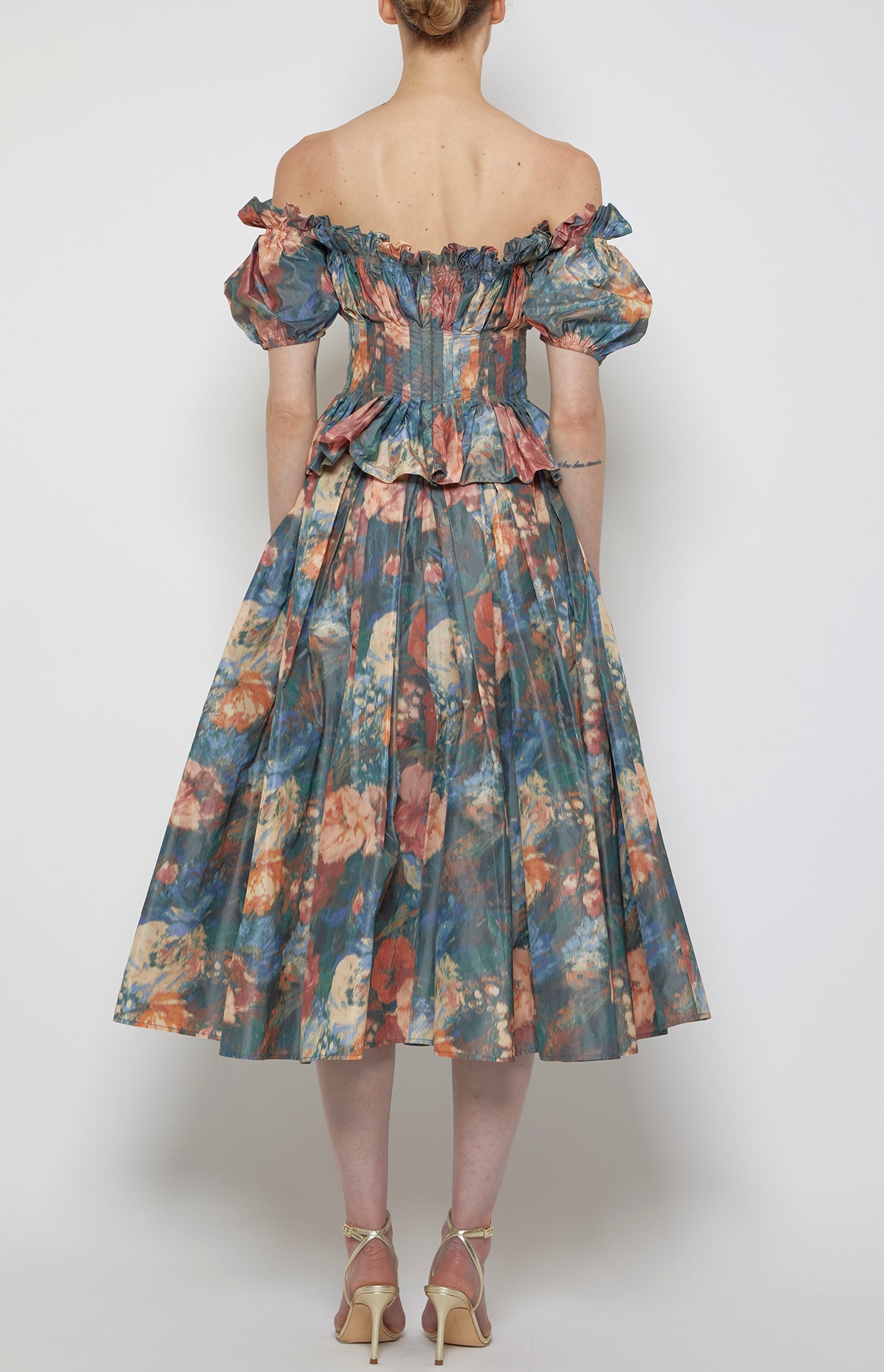 OFF-SHOULDER RUCHED PEASANT BLOUSE