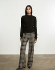 Plaid Mesh L/S Turtleneck