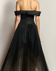 Strapless Onyx Ombre Gown