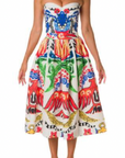 Strapless Print Dress