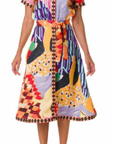 Short Sleeve Buttoned Print Dress