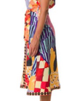 Short Sleeve Buttoned Print Dress