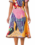 Short Sleeve Buttoned Print Dress