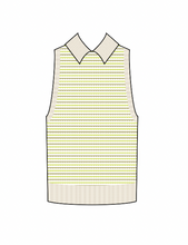 Load image into Gallery viewer, Striped Mesh Collared Tank