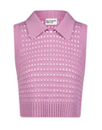 Knit Mesh Collared