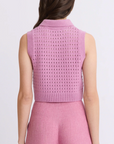 Knit Mesh Collared
