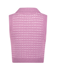 Knit Mesh Collared