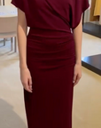 Burgundy dress