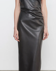 Leather sculpted dress