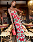Crimson Rose Column Dress
