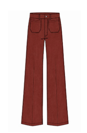 Le Slim Palazzo Modernist Pocket Corduroy