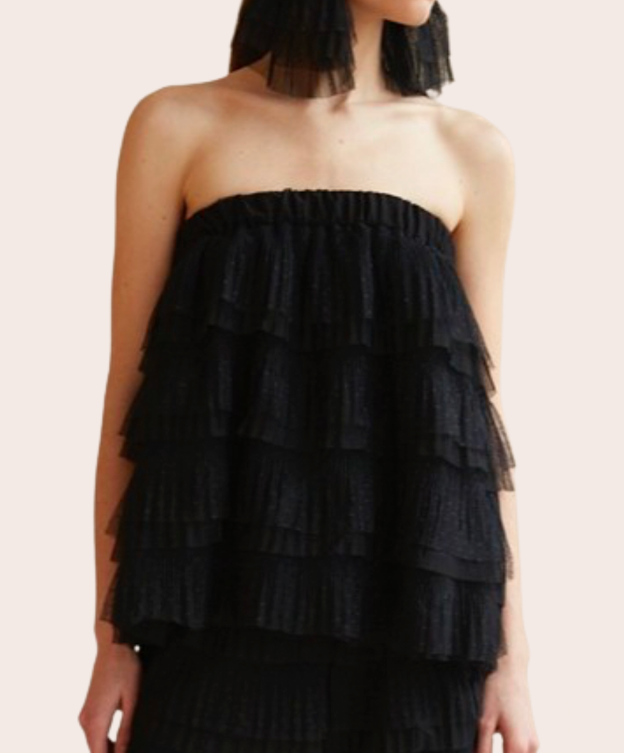 Black Cris Plumetis Blouse