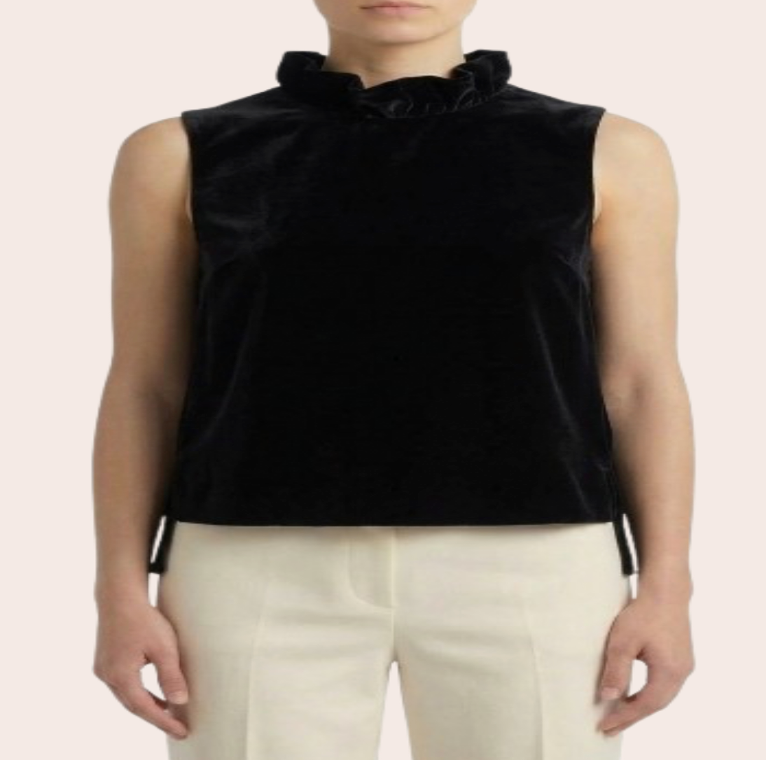 Valerio Black Velvet Blouse