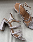 Silver Tea Heel Pumps