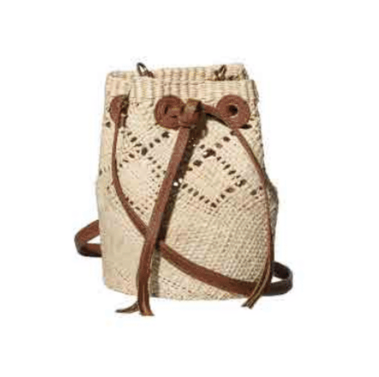 Straw Drawstring Crossbody