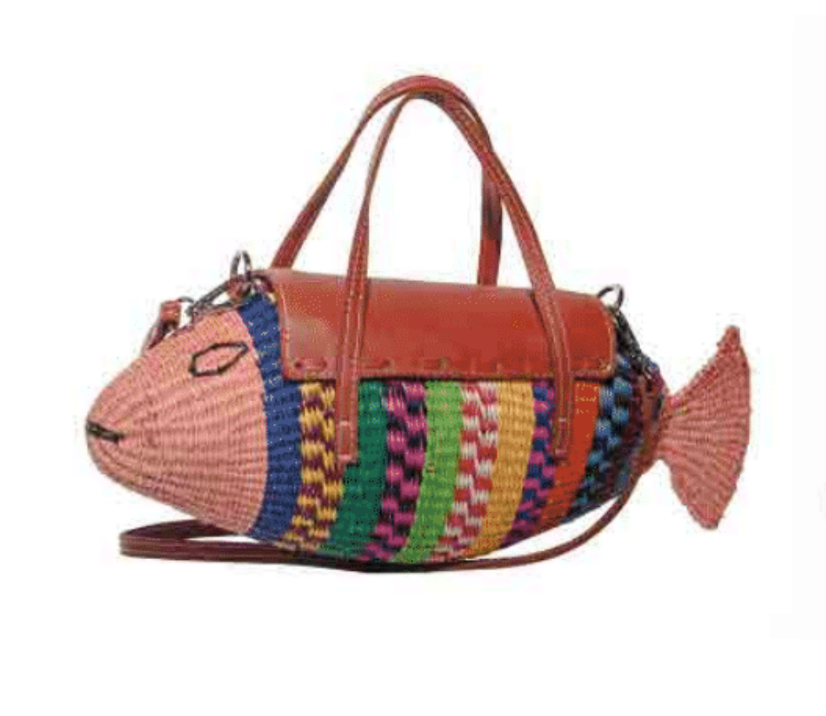 Straw Fish Mini Bag