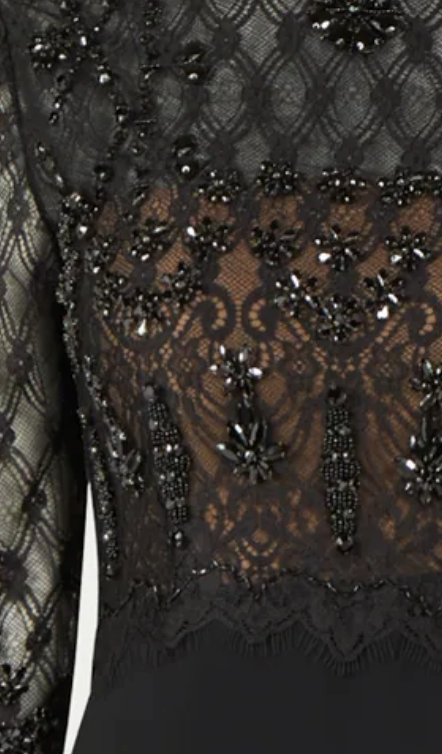 Brona Hand Beaded Lace Gown