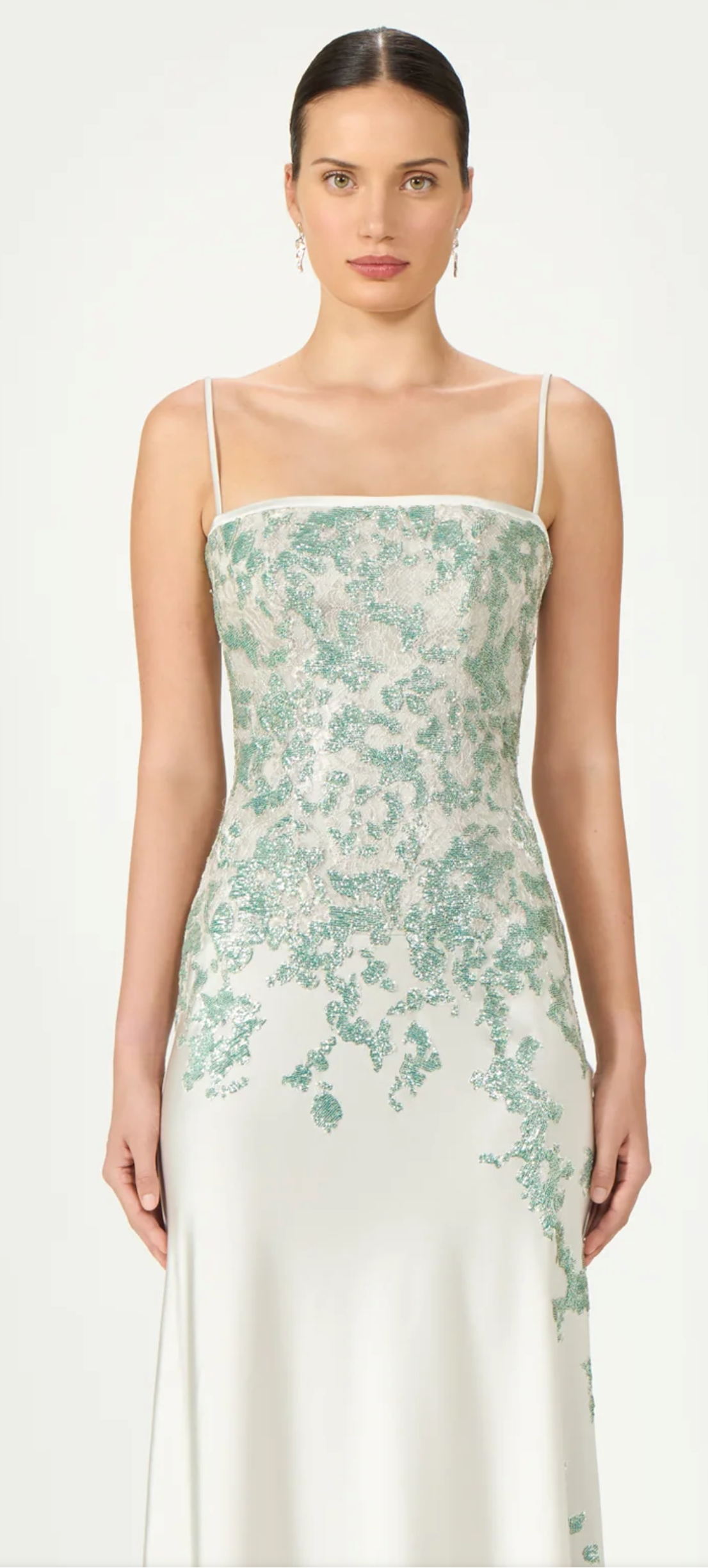 Jennan Sequin Lace Satin Gown