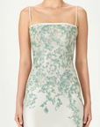 Jennan Sequin Lace Satin Gown