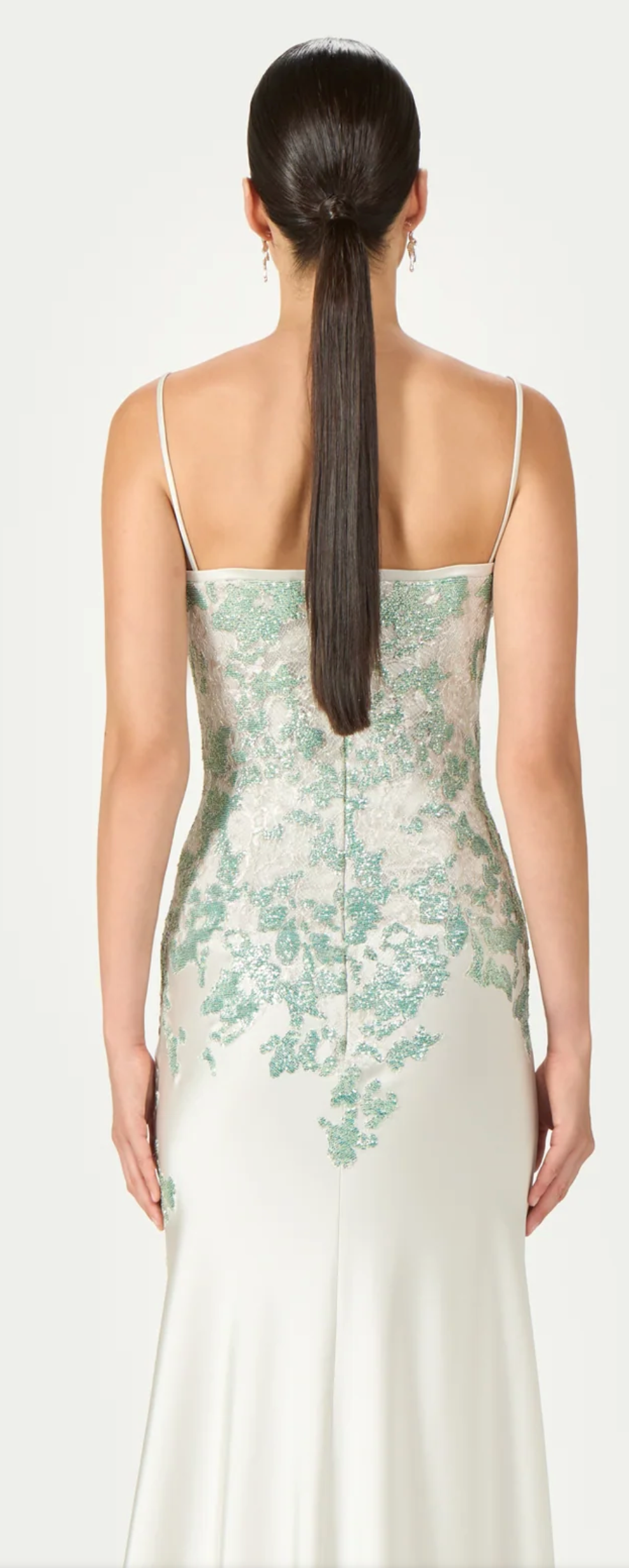 Jennan Sequin Lace Satin Gown