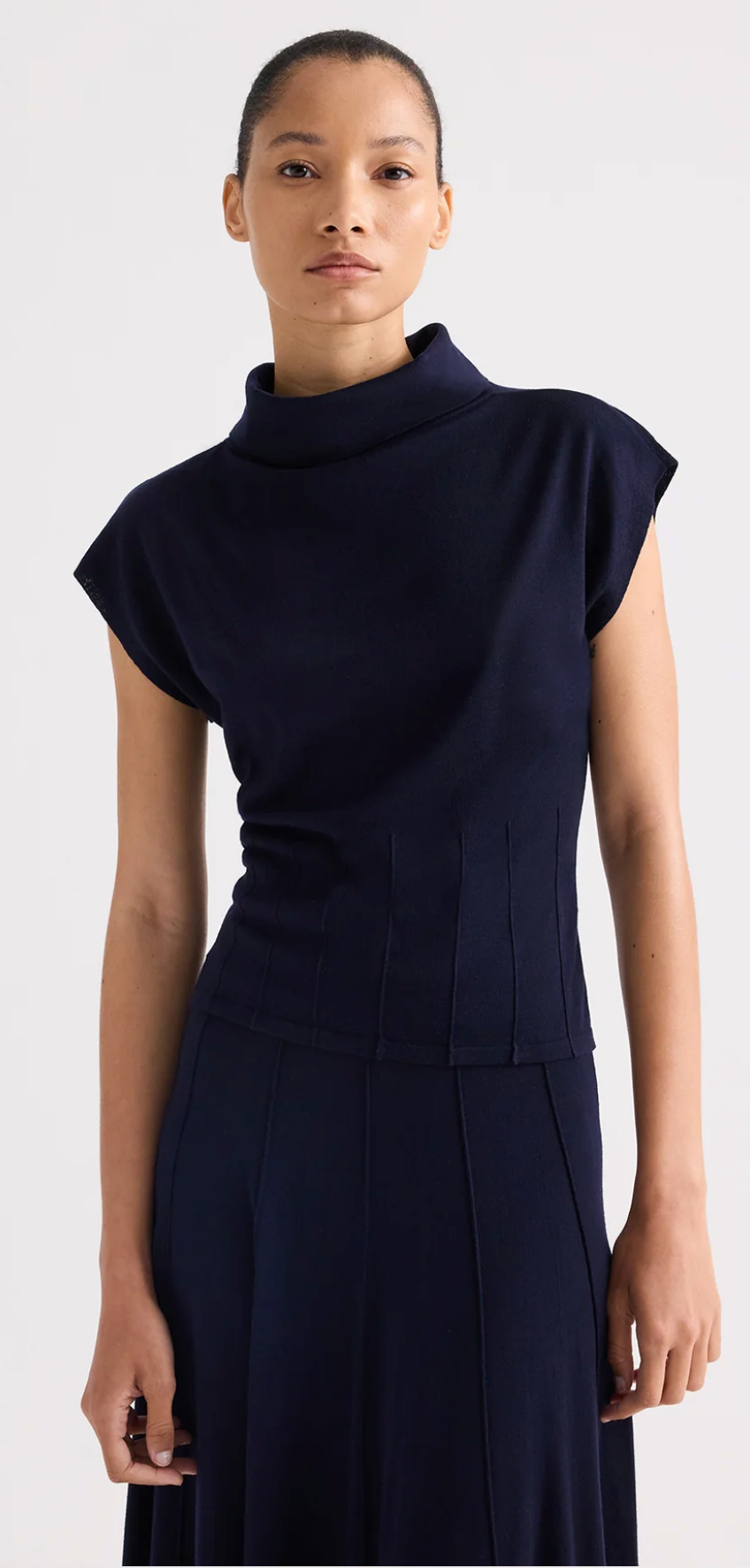 Funnel Neck Sleeveless Top