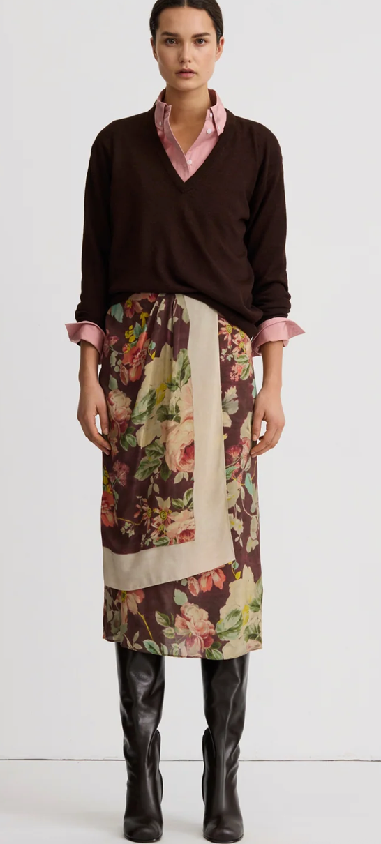Asymmetrical overlay skirt