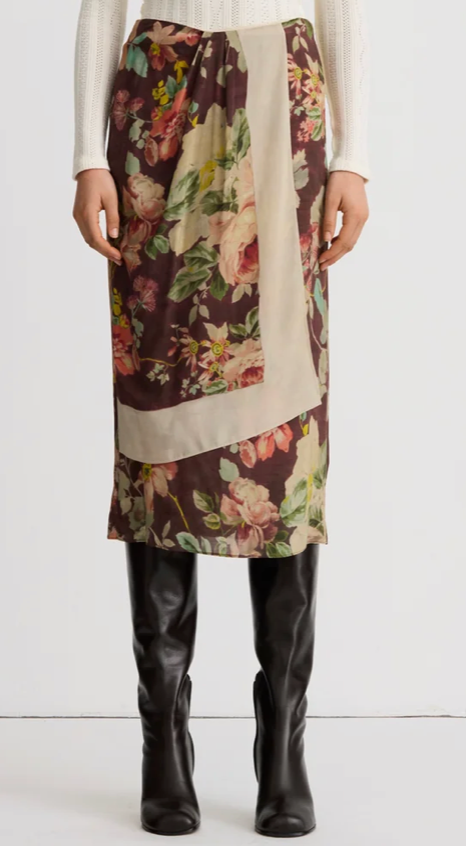 Asymmetrical overlay skirt