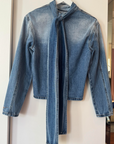 Denim Blouse with Tie