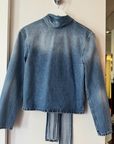 Denim Blouse with Tie