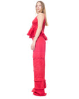 SATIN LINEN GATHERED TOP