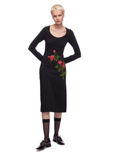 Load image into Gallery viewer, Pencil Midi Skirt W Rose Embroidered