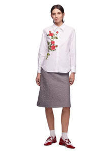 Poplin shirt W Rose Branch Embroidery