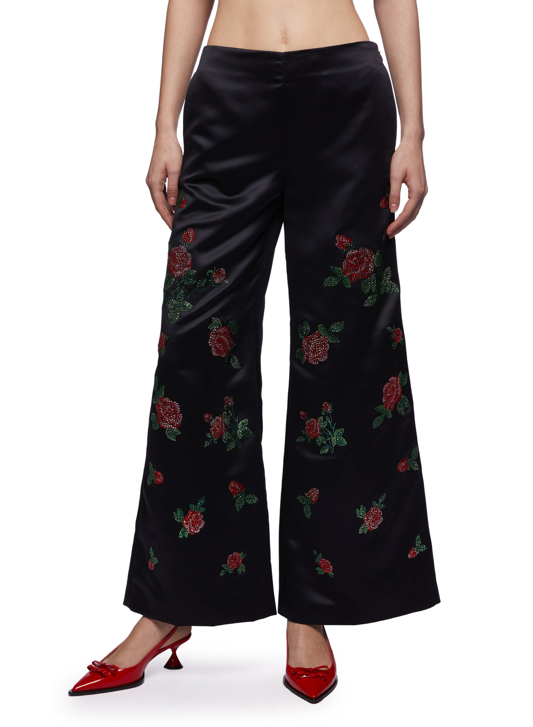 Wide Leg Trousers W Embroidry