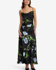 Valentina Maxi Dress - Vine Print in Ebony