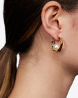 CREOLE EARRINGS WITH HANDS AND PEARLS
