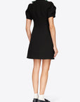 MINI DRESS WITH PLASTRON AND JEWEL PEAS