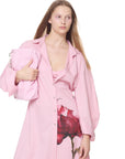 WATERCOLOR FLOWER PRINTED SHIRT DRESS