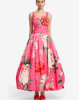 Isadora Applique Top - Peony Print in Fuchsia