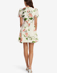 Elyse Short Sleeve Mini Dress - Vine Print in Snow