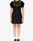 MINI DRESS WITH PLASTRON AND JEWEL PEAS