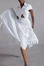 Load image into Gallery viewer, PLEATED SHIRT DRESS W DRAPE